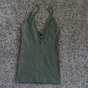 Free People olive green cami tank